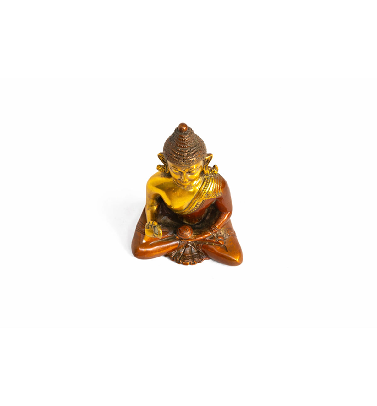 Handcrafted Brass Buddha Statue – Dual Tone Antique Finish
