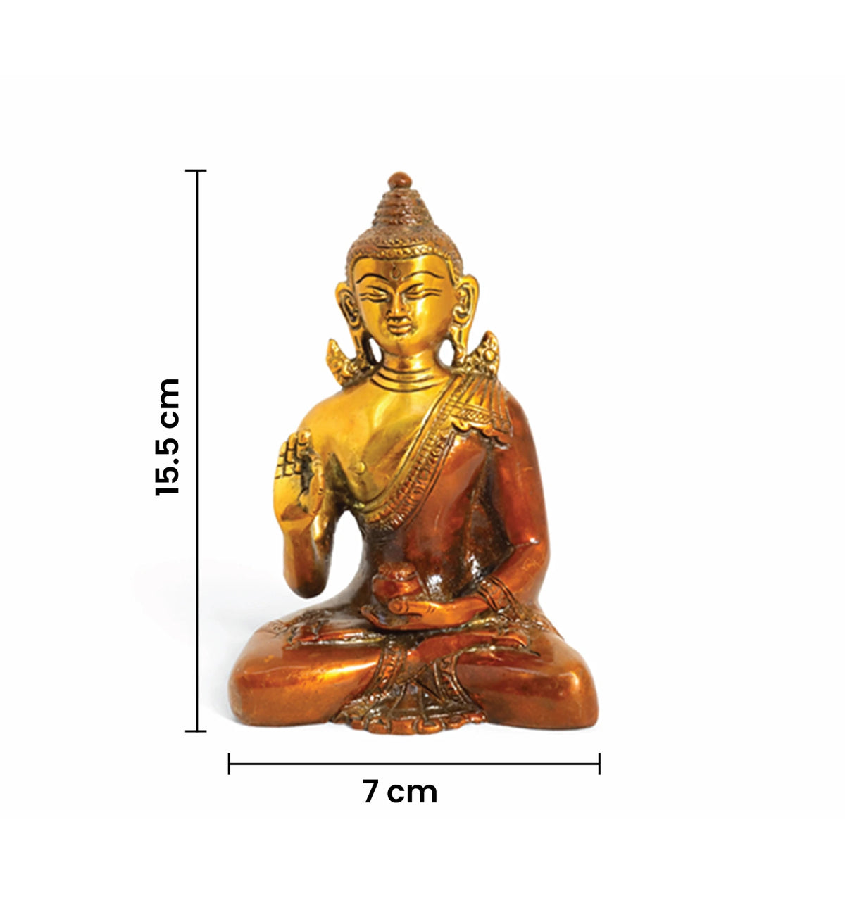 Handcrafted Brass Buddha Statue – Dual Tone Antique Finish