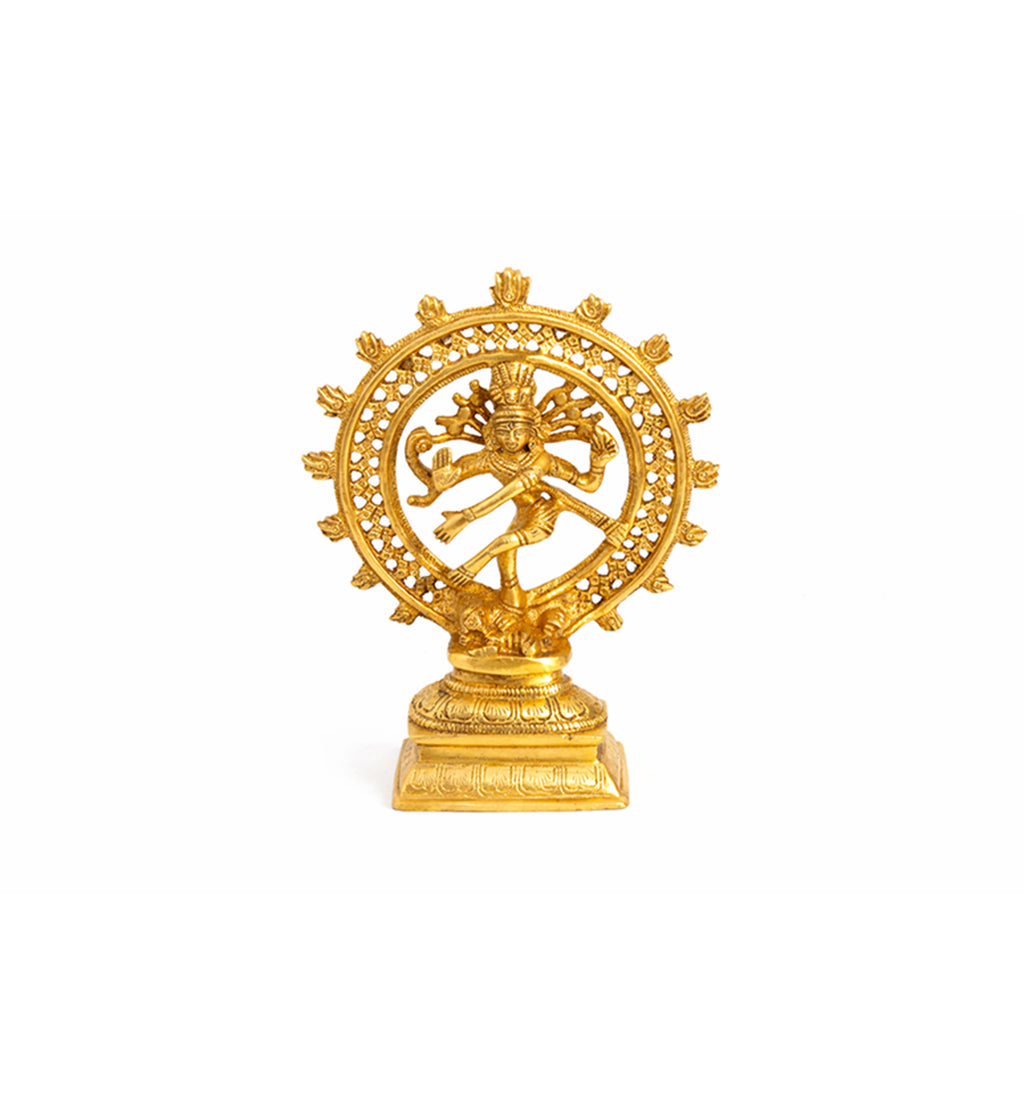Handcrafted Brass Nataraja Idol – Gold Finish