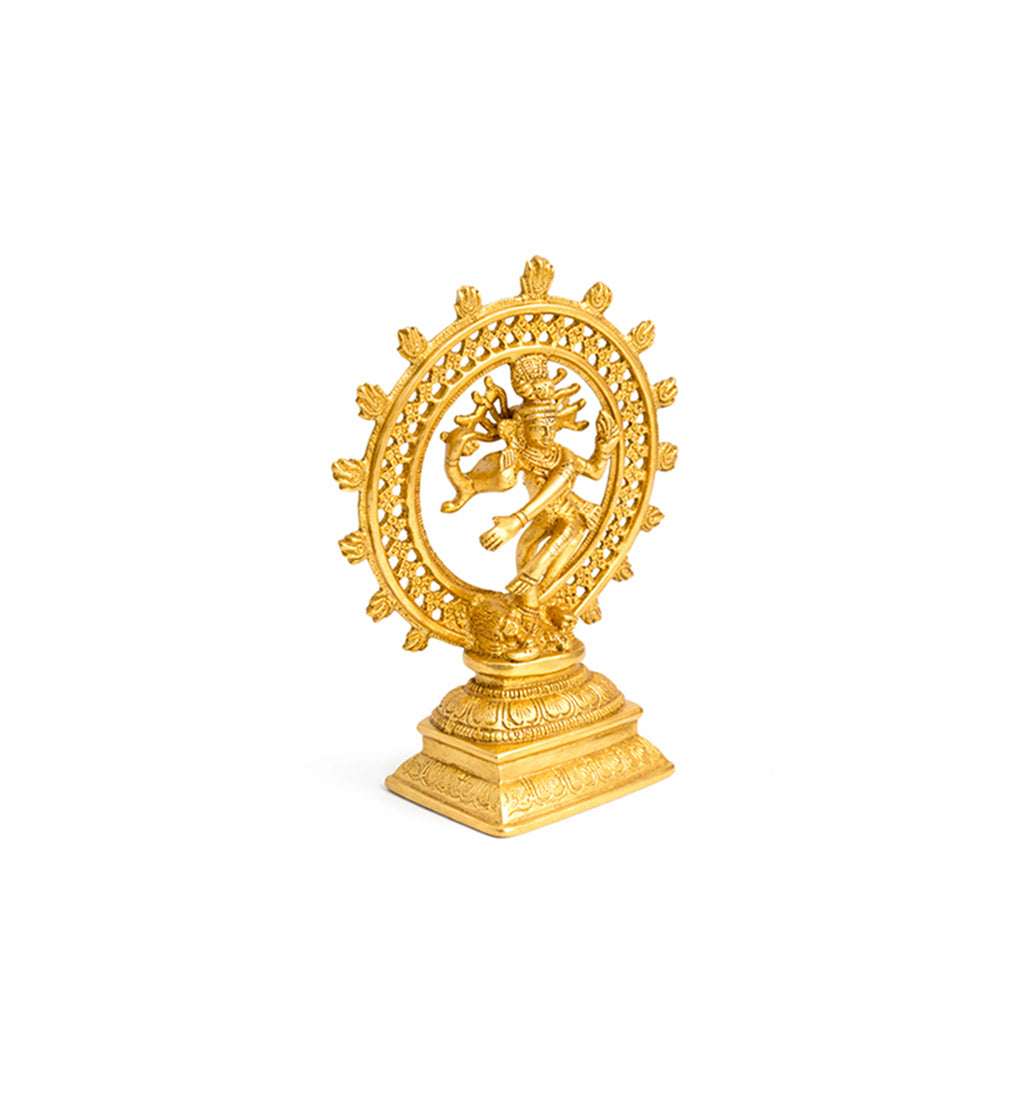 Handcrafted Brass Nataraja Idol – Gold Finish