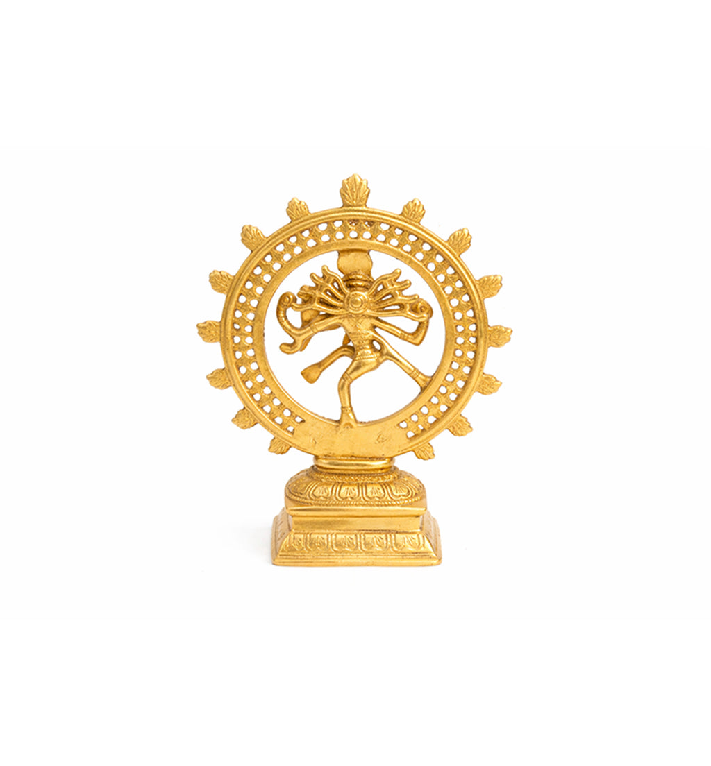 Handcrafted Brass Nataraja Idol – Gold Finish
