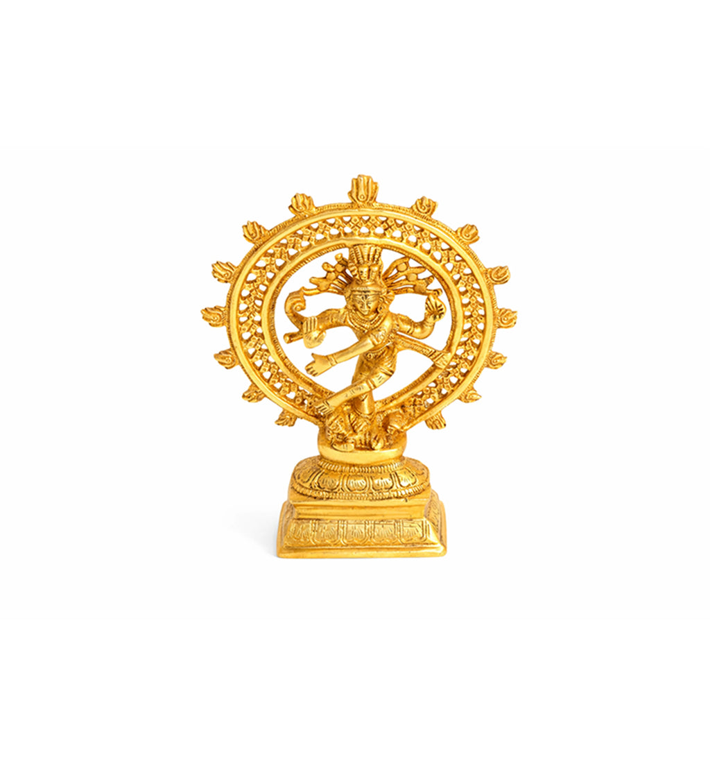 Handcrafted Brass Nataraja Idol – Gold Finish