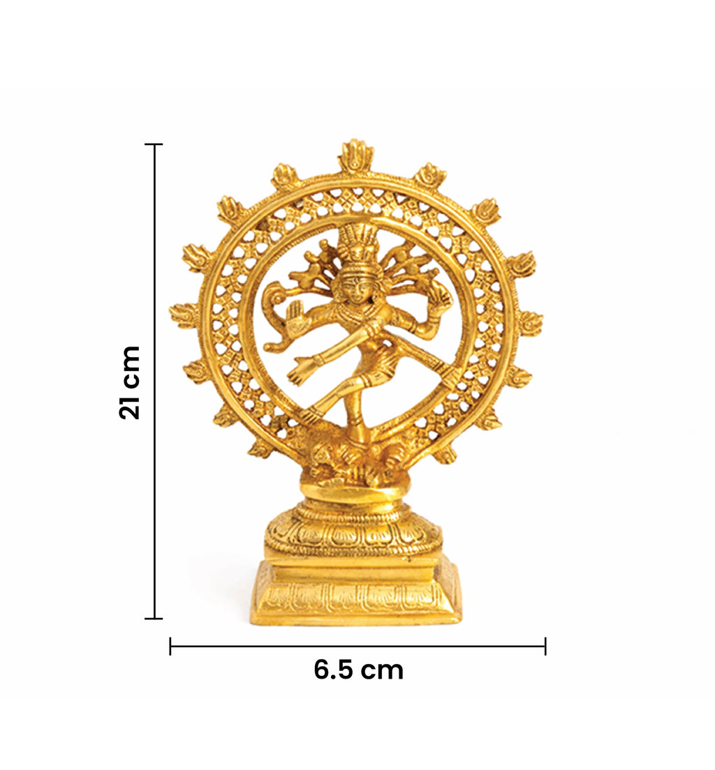 Handcrafted Brass Nataraja Idol – Gold Finish
