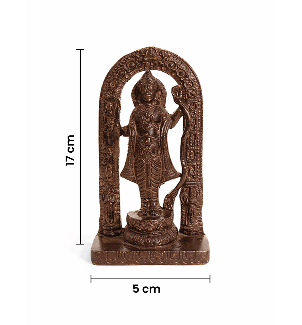 Handcrafted Bell Metal Lord Ram Idol – Dark Antique Finish