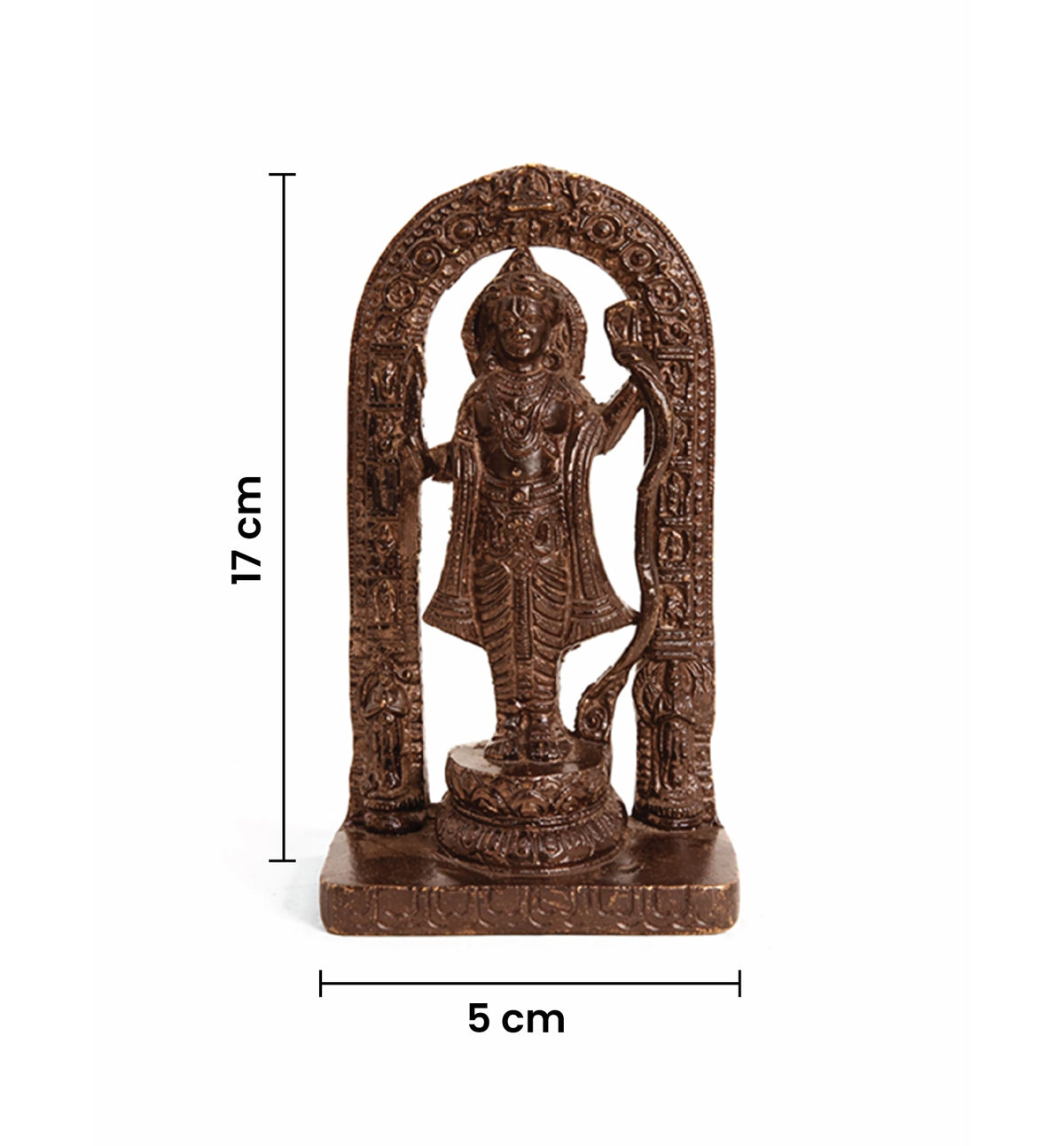 Handcrafted Bell Metal Lord Ram Idol – Dark Antique Finish