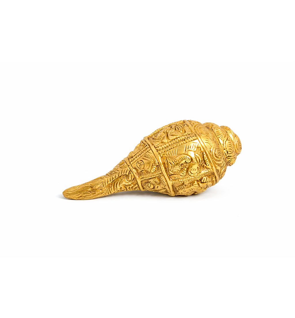 Handcrafted Brass Shankh (Conch) – Decorative Gold Finish
