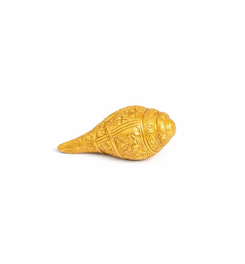 Handcrafted Brass Shankh (Conch) – Decorative Gold Finish