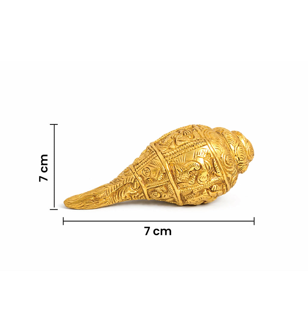 Handcrafted Brass Shankh (Conch) – Decorative Gold Finish