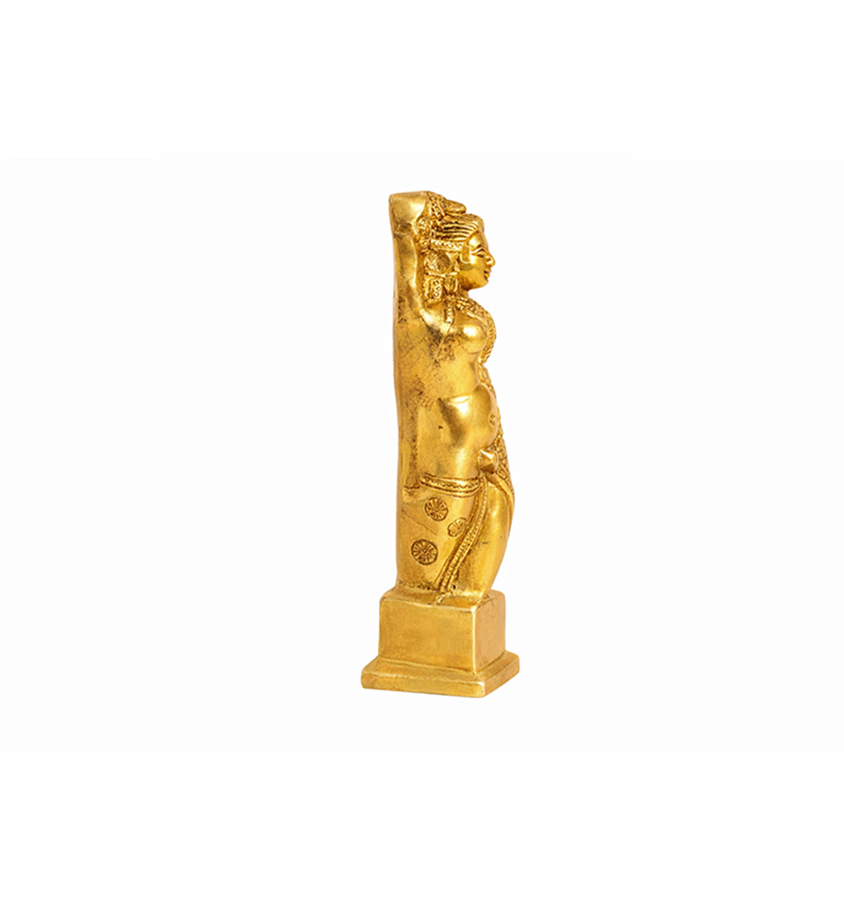 Handcrafted Brass Shalabhanjika Figurine – Gold Finish
