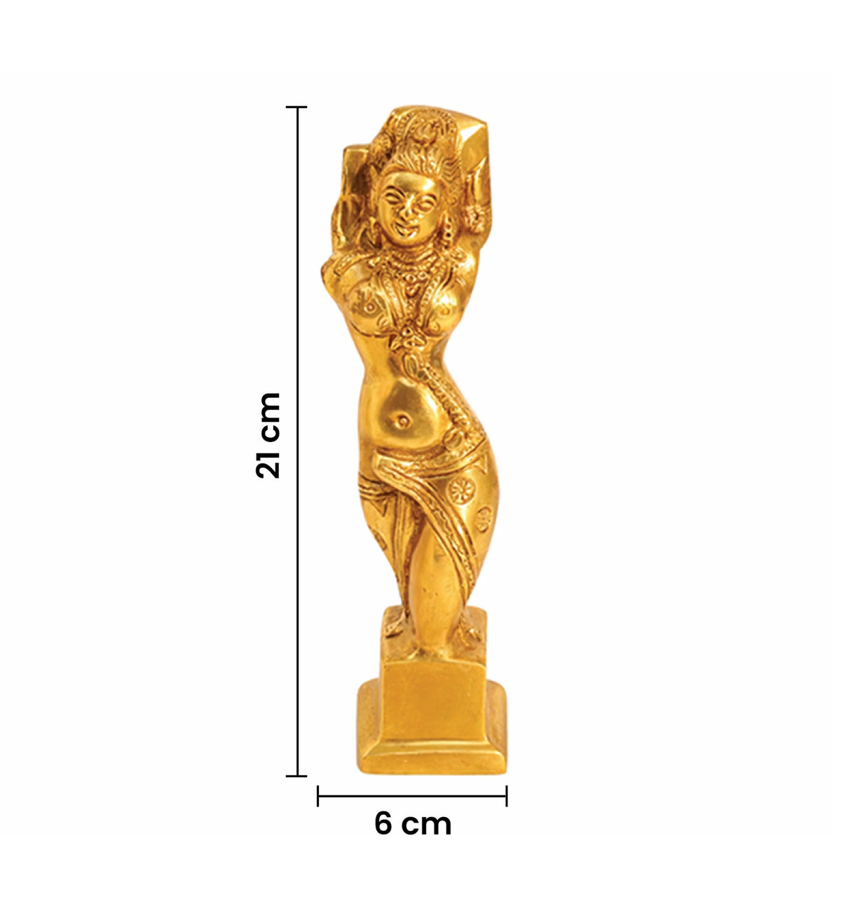 Handcrafted Brass Shalabhanjika Figurine – Gold Finish