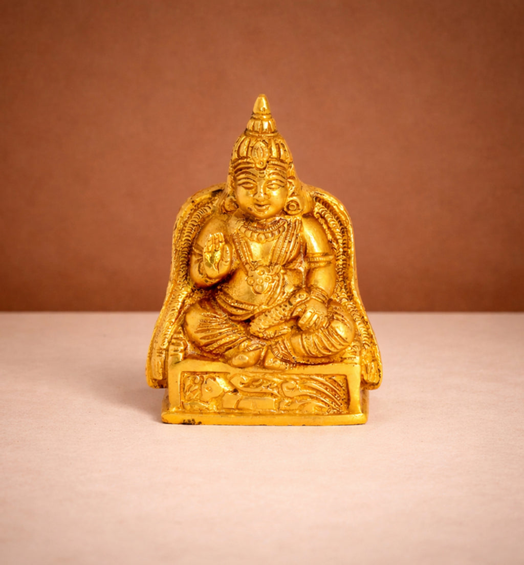 Handcrafted Brass Kuber Maharaj Idol – Gold Finish