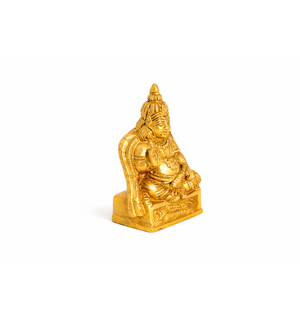 Handcrafted Brass Kuber Maharaj Idol – Gold Finish