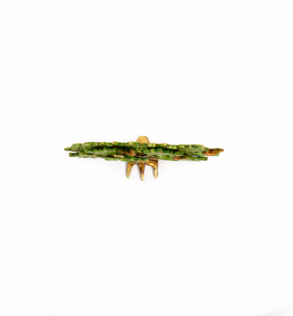 Handcrafted Bell Metal Kalpavriksha Sculpture – Antique Green & Gold Finish