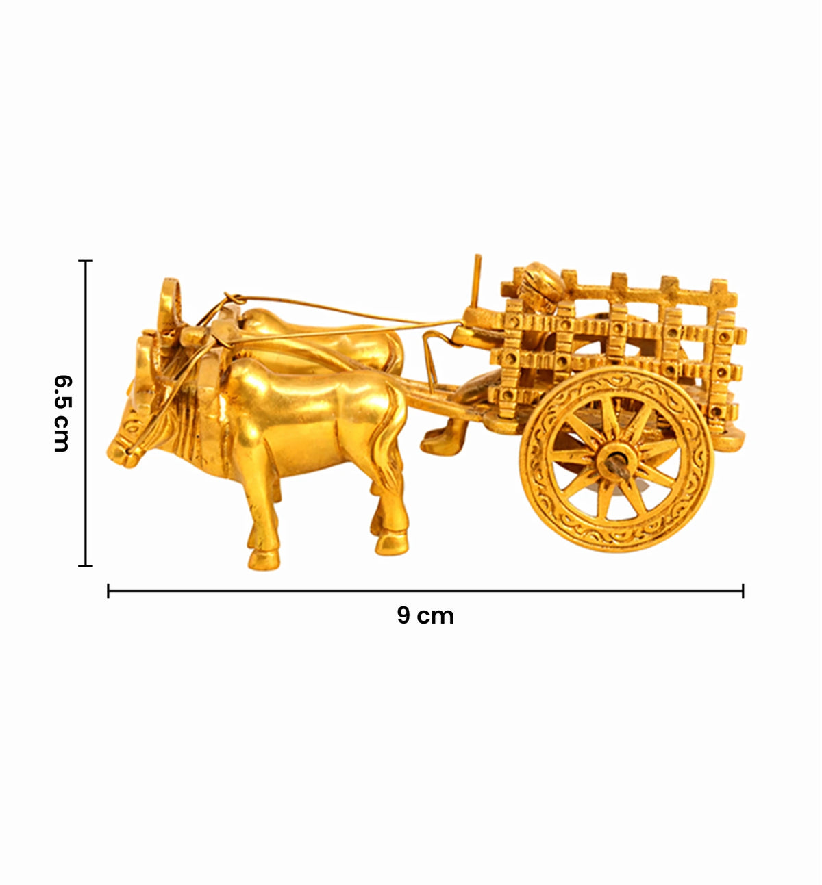 Handcrafted Bell Metal Open Bullock Cart – Traditional Village Transport Sculpture