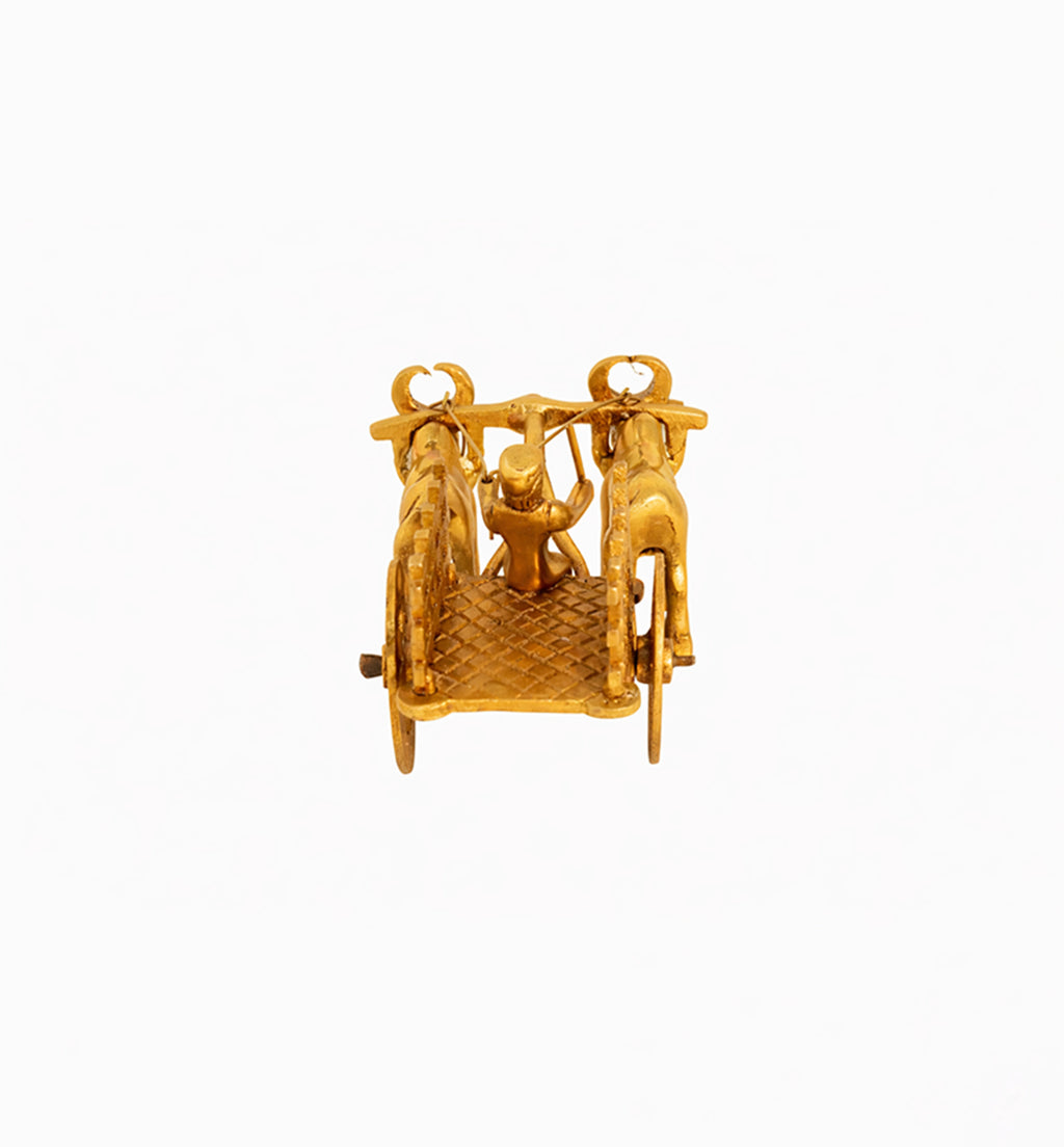 Handcrafted Bell Metal Open Bullock Cart – Traditional Village Transport Sculpture