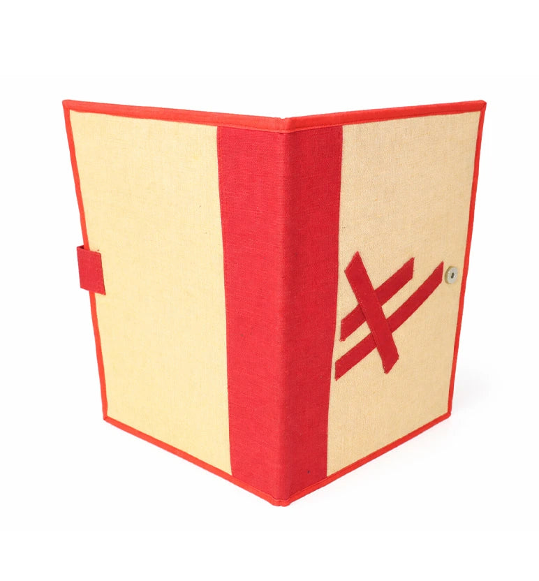 Handcrafted Jute File Folder – color and geametric print