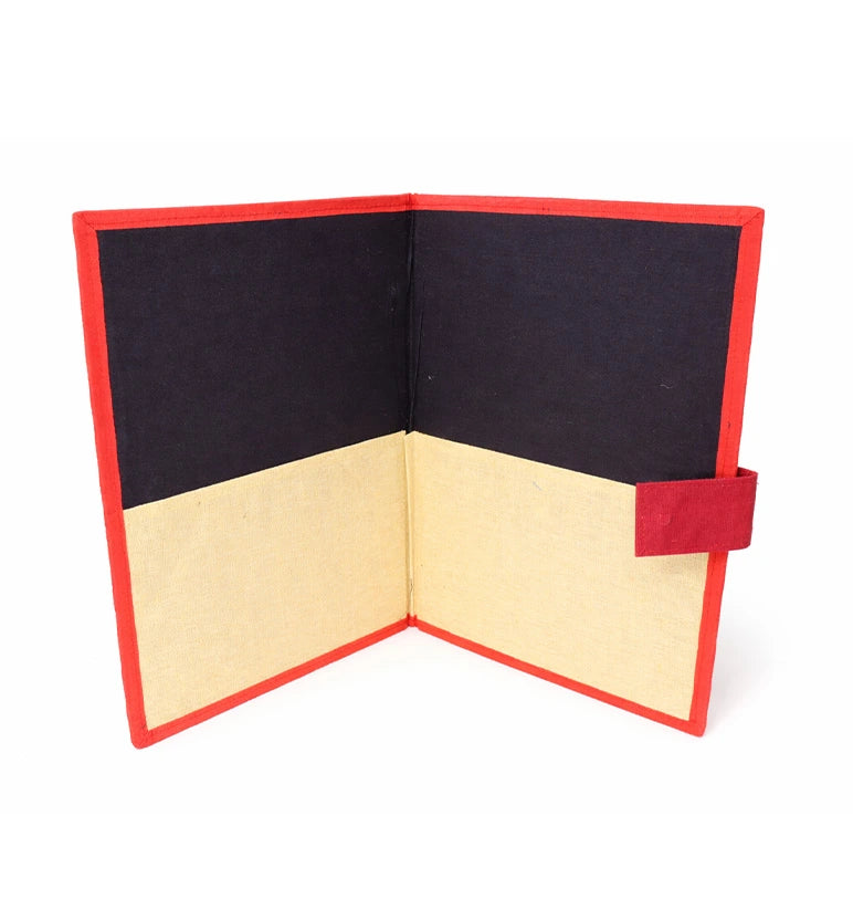 Handcrafted Jute File Folder – color and geametric print