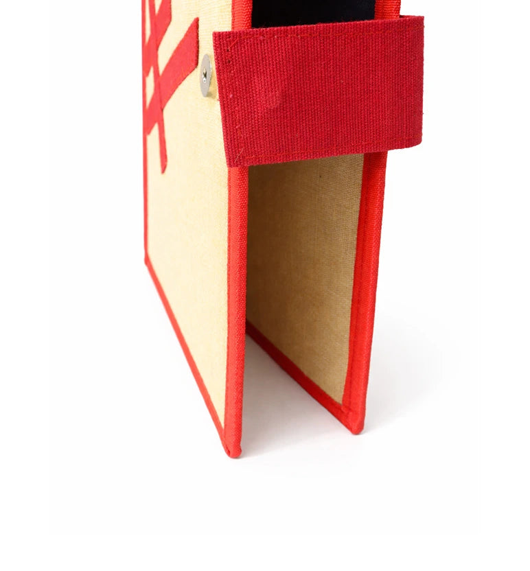 Handcrafted Jute File Folder – color and geametric print