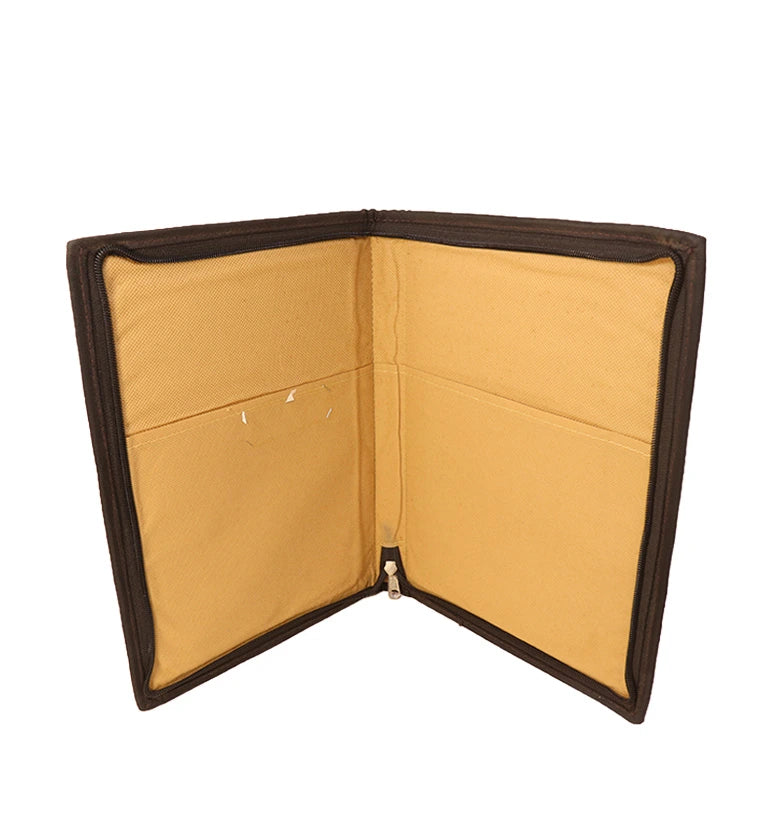 Handcrafted Jute File Folder with Hand Block Printed Fabric Panel