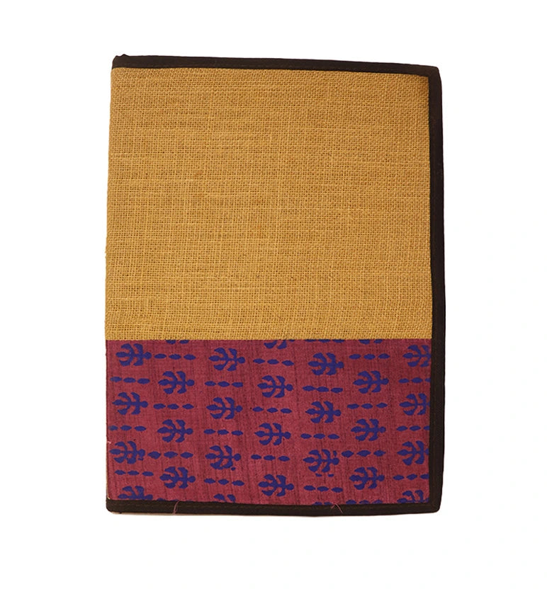 Handcrafted Jute File Folder with Hand Block Printed Fabric Panel
