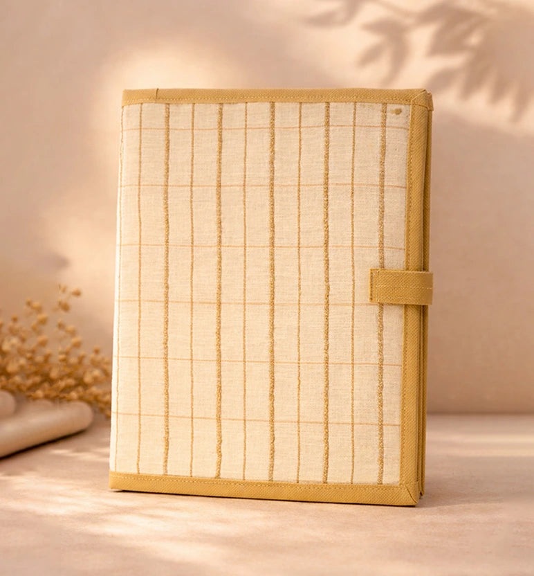 Handcrafted fabric File Folder – Striped Motif