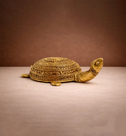 Handcrafted Brass Kachua (Tortoise) Showpiece – Large (Bhareva Craft)