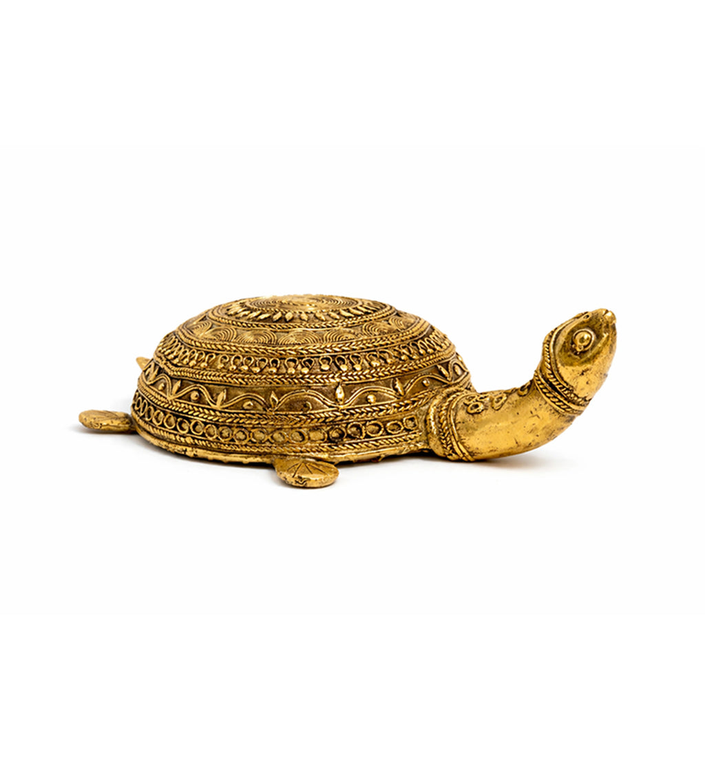 Handcrafted Brass Kachua (Tortoise) Showpiece – Large (Bhareva Craft)