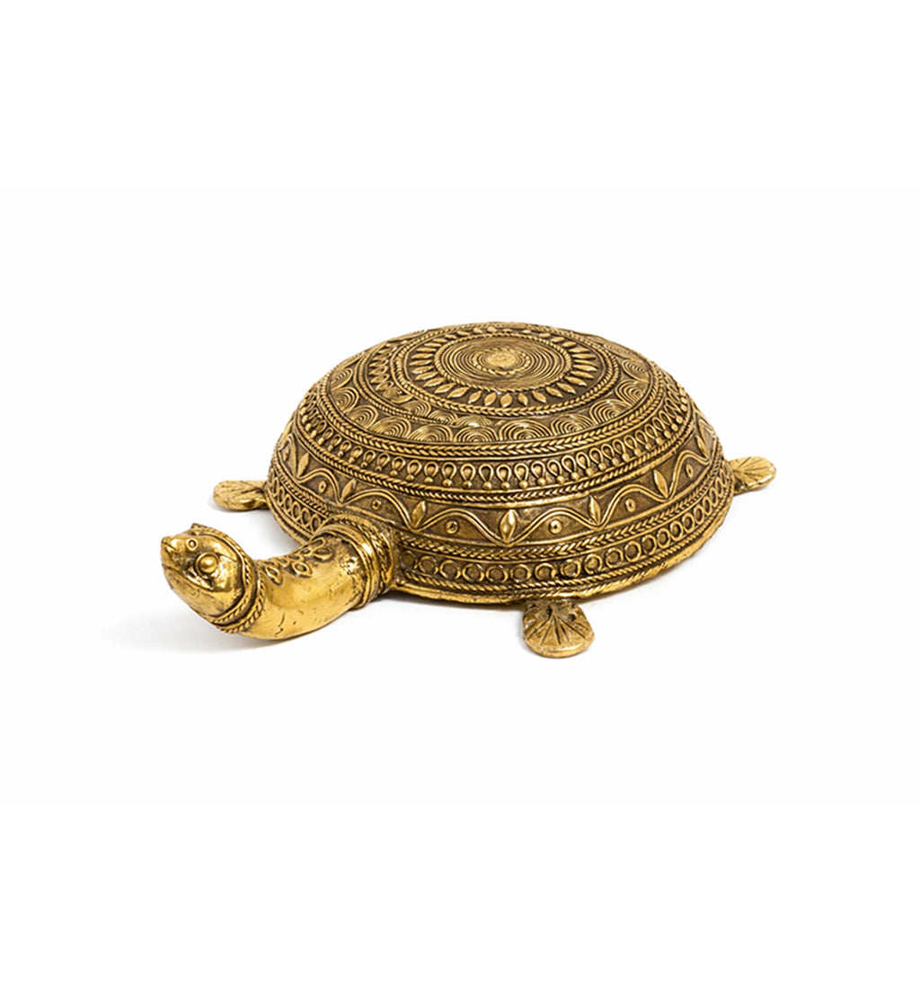 Handcrafted Brass Kachua (Tortoise) Showpiece – Large (Bhareva Craft)