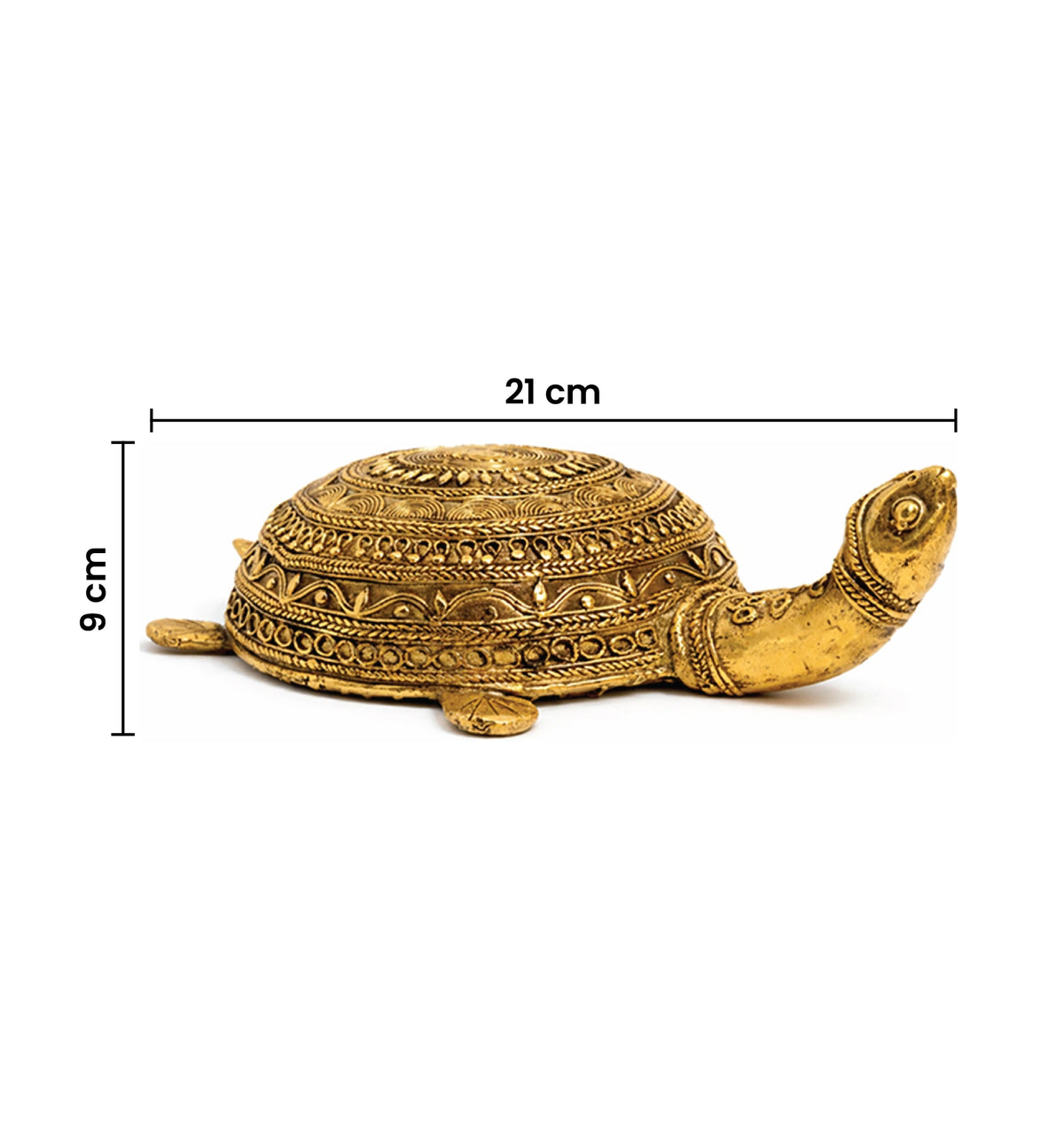 Handcrafted Brass Kachua (Tortoise) Showpiece – Large (Bhareva Craft)