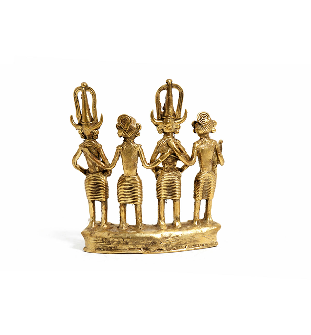 Handcrafted Brass Tribal Musician Ensemble showpiece