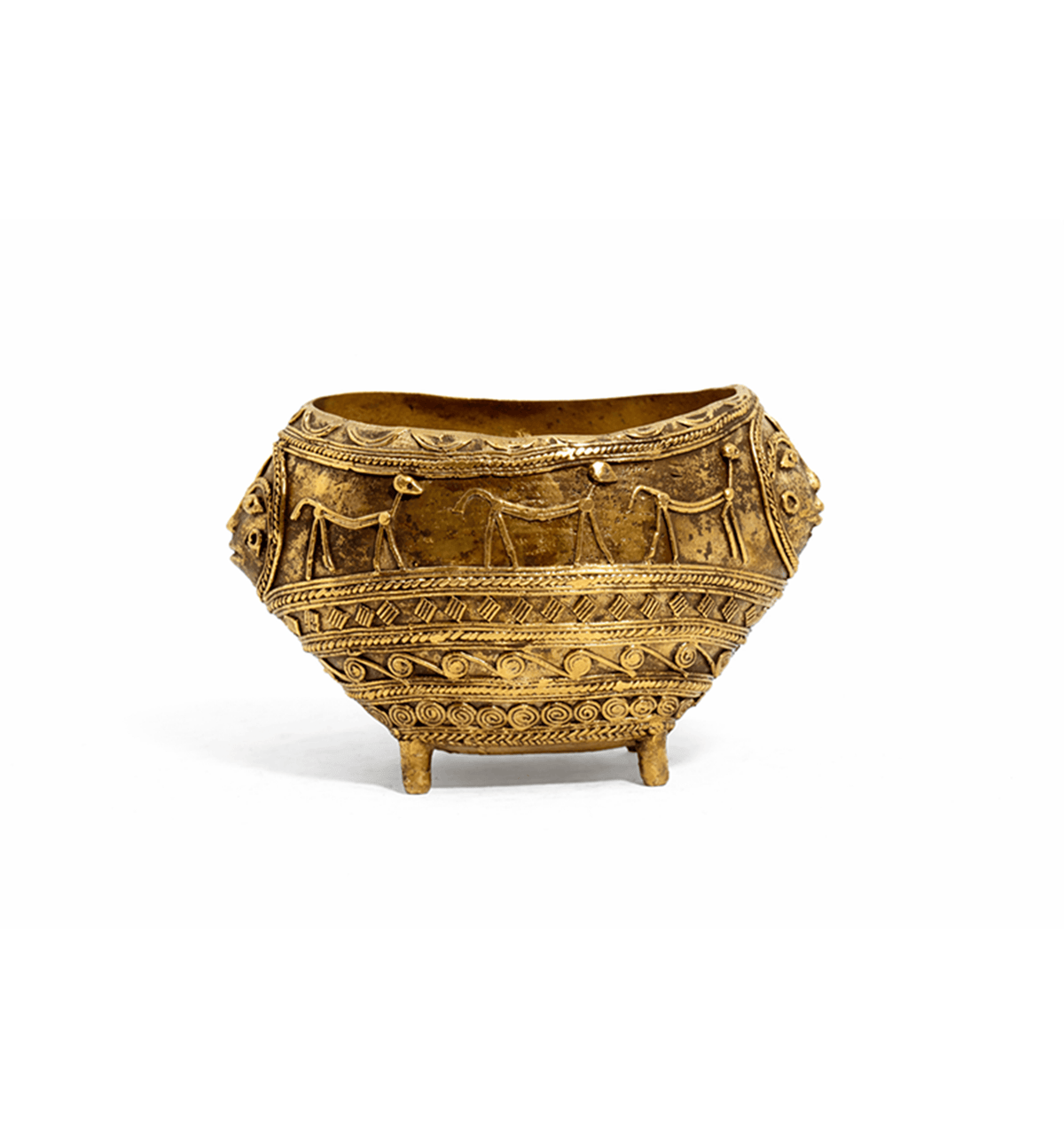 Handcrafted Brass Tribal Decorative Urli Bowl – Bhareva Art Showpiece