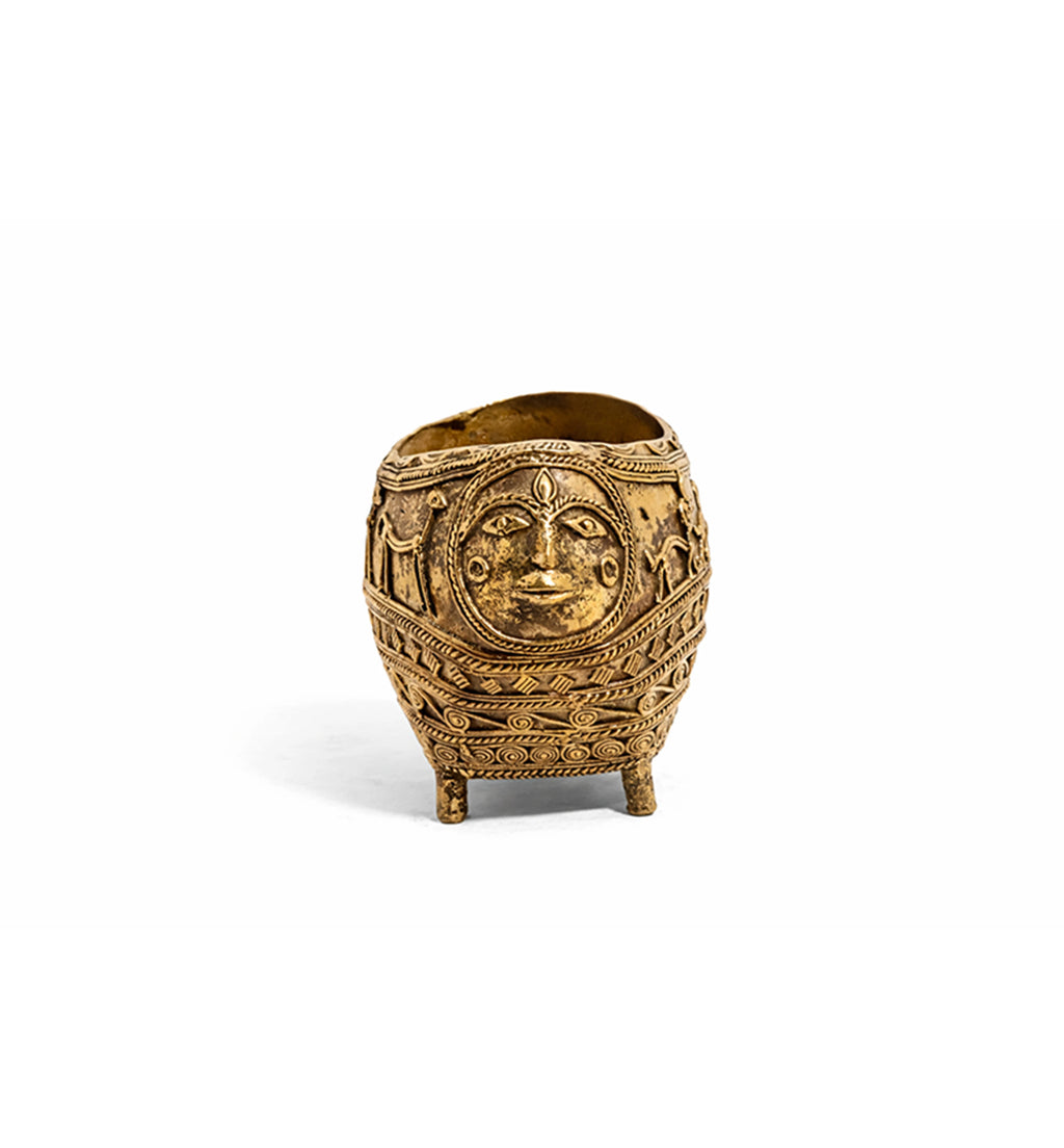 Handcrafted Brass Tribal Decorative Urli Bowl – Bhareva Art Showpiece