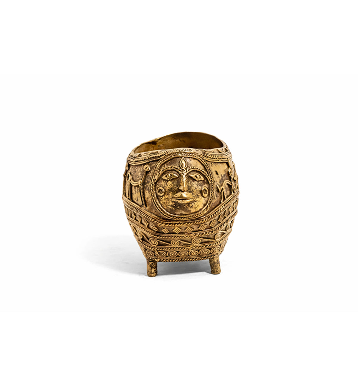 Handcrafted Brass Tribal Decorative Urli Bowl – Bhareva Art Showpiece