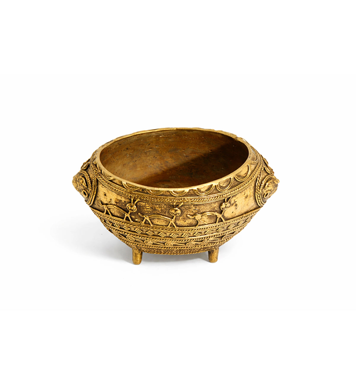 Handcrafted Brass Tribal Decorative Urli Bowl – Bhareva Art Showpiece