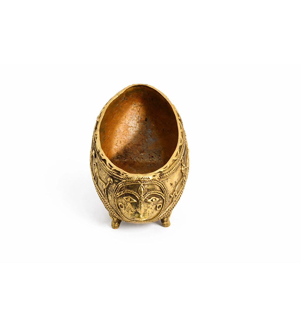 Handcrafted Brass Tribal Decorative Urli Bowl – Bhareva Art Showpiece