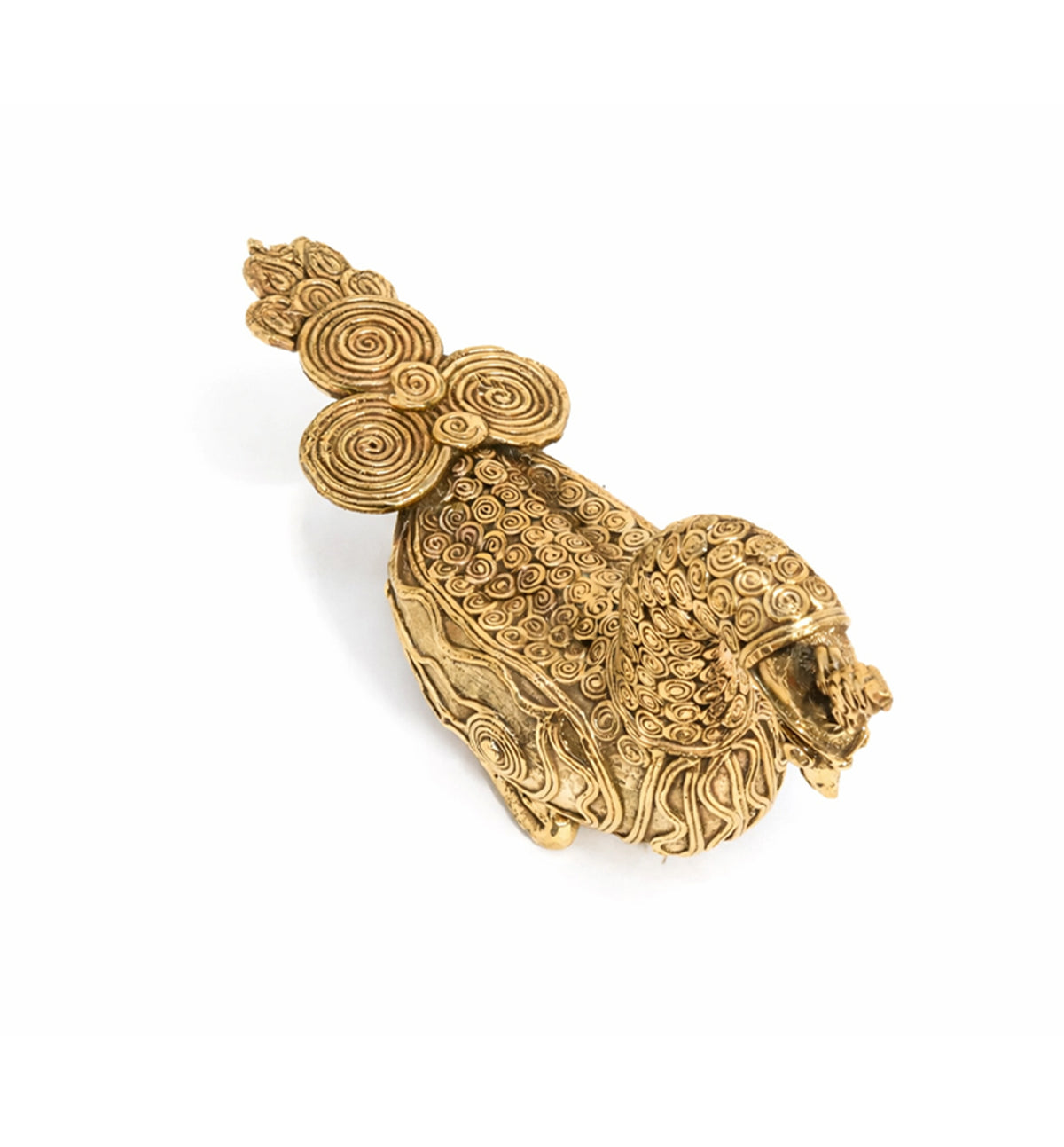 Handcrafted Brass Sitting Peacock Sculpture – Traditional Bhareva Bell Metal Artefact