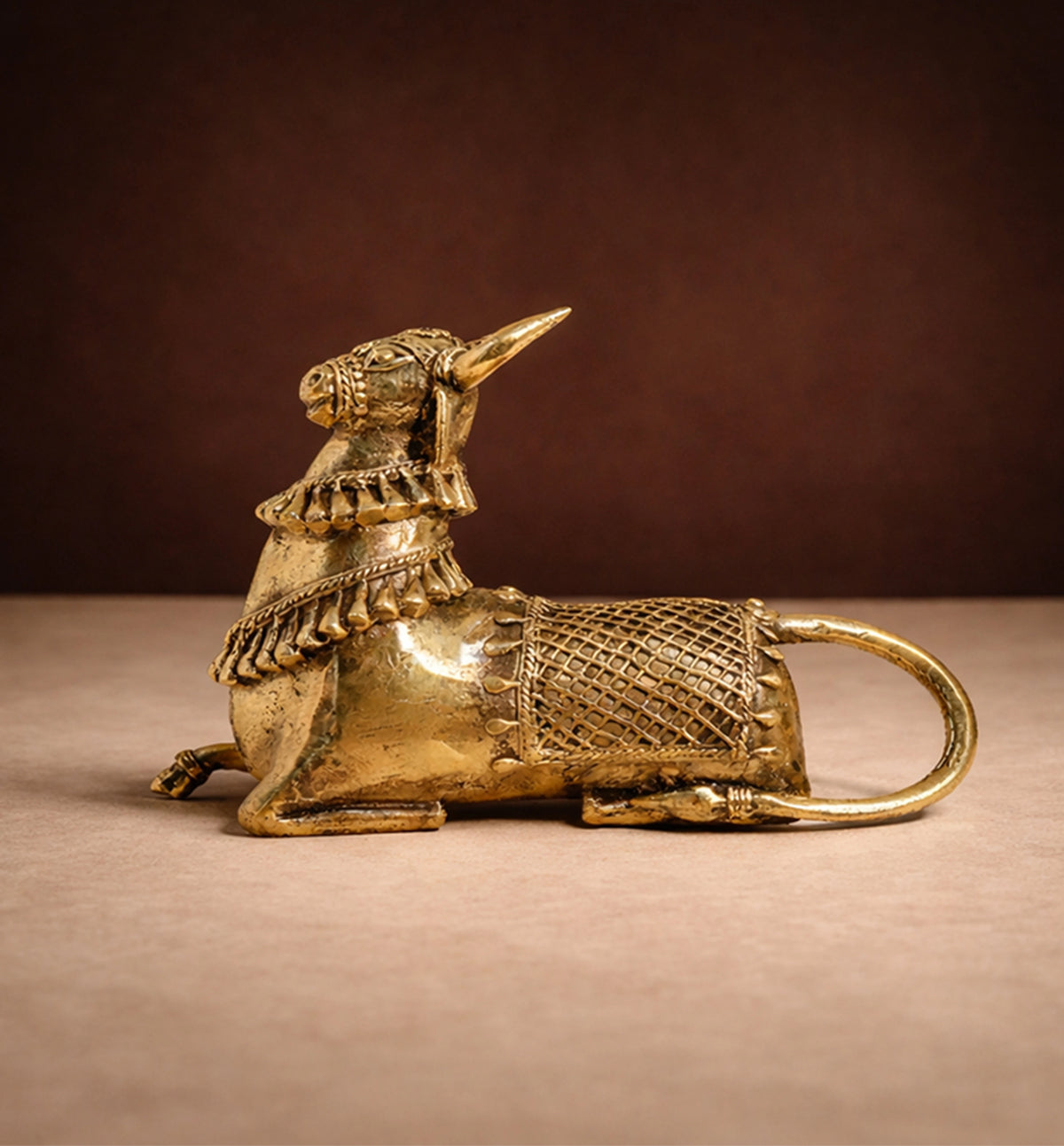 Brass Sitting Nandi Idol