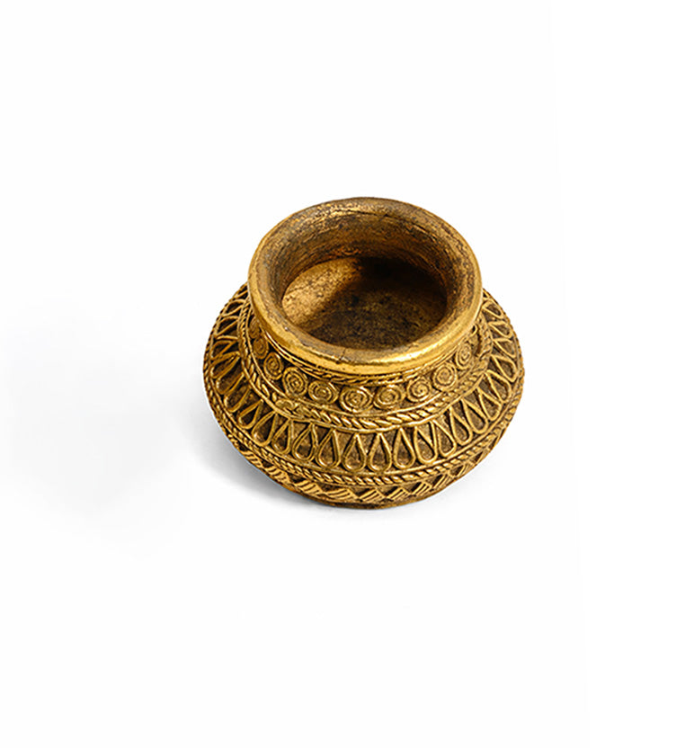 Handcrafted Brass Decorative Kalash Pot – Tribal Bhareva Craft