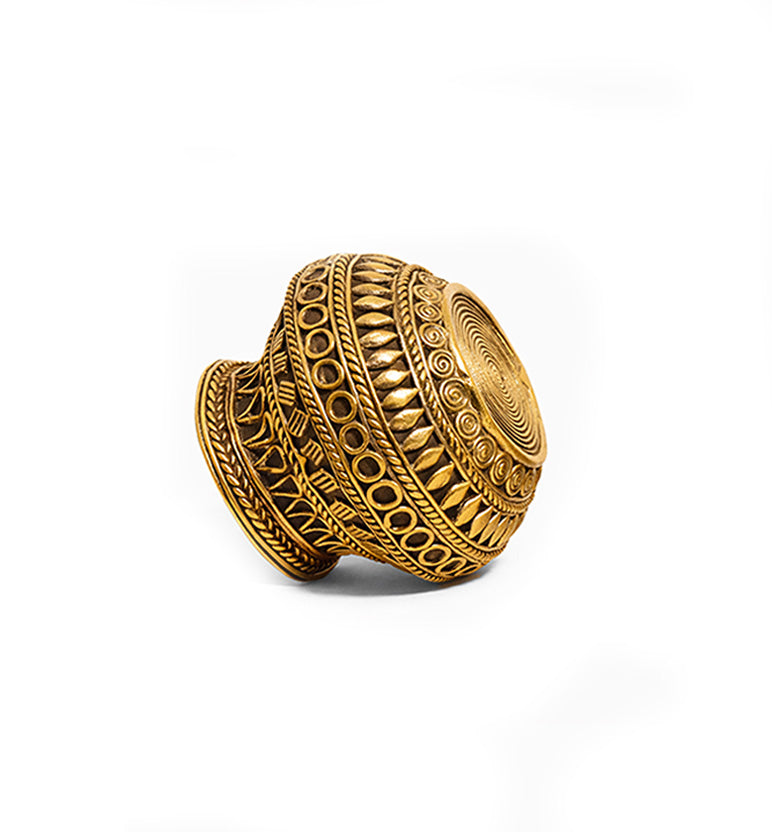 Handcrafted Brass Decorative Kalash Pot – Tribal Bhareva Craft