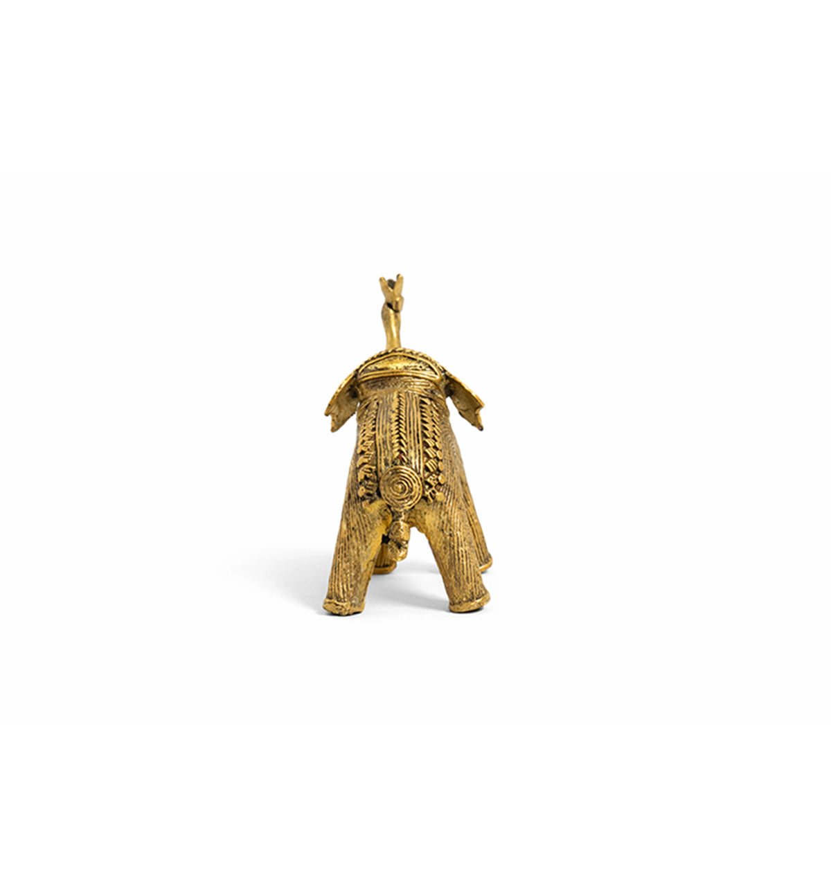 Handcrafted Brass Elephant with Lotus – Small | Tribal Bhareva Craft Showpiece