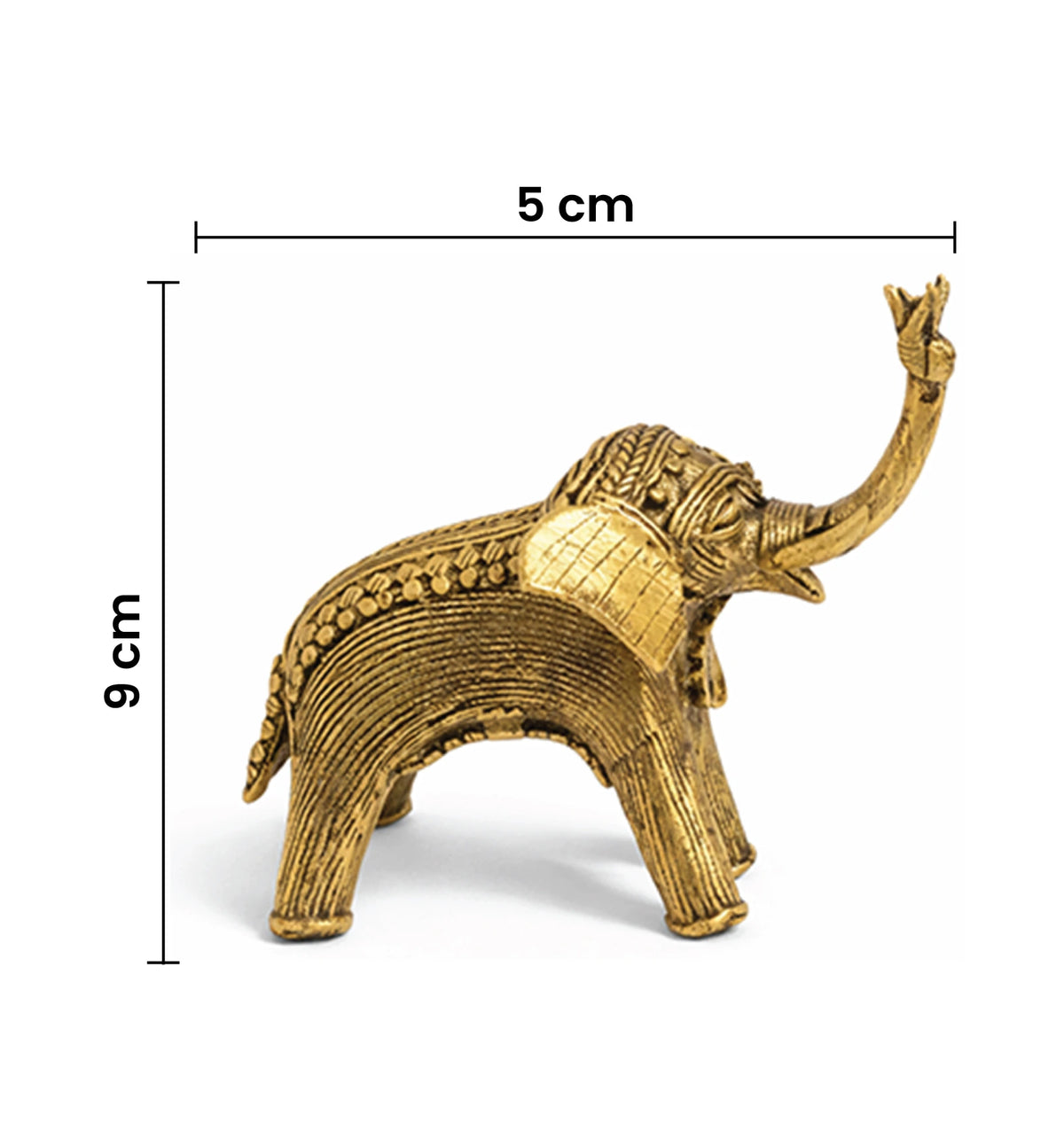 Handcrafted Brass Elephant with Lotus – Small | Tribal Bhareva Craft Showpiece