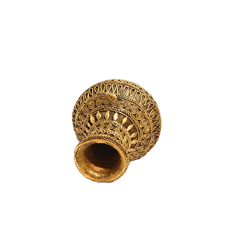 Handcrafted Bhareva Art Bell Metal Vase – Traditional Tribal Metal Craft