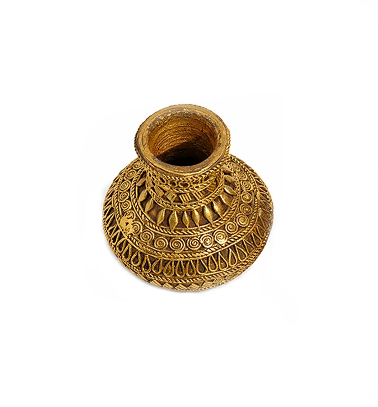 Handcrafted Bhareva Art Bell Metal Vase – Traditional Tribal Metal Craft