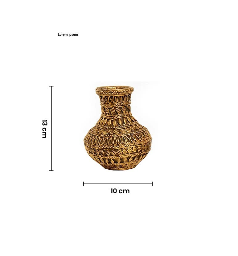 Handcrafted Bhareva Art Bell Metal Vase – Traditional Tribal Metal Craft