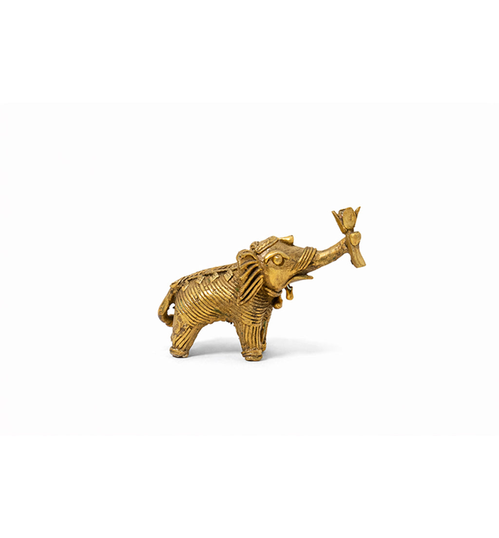 Handcrafted Brass Elephant with Lotus – Small (Decorative Tail) | Bhareva  Craft Showpiece