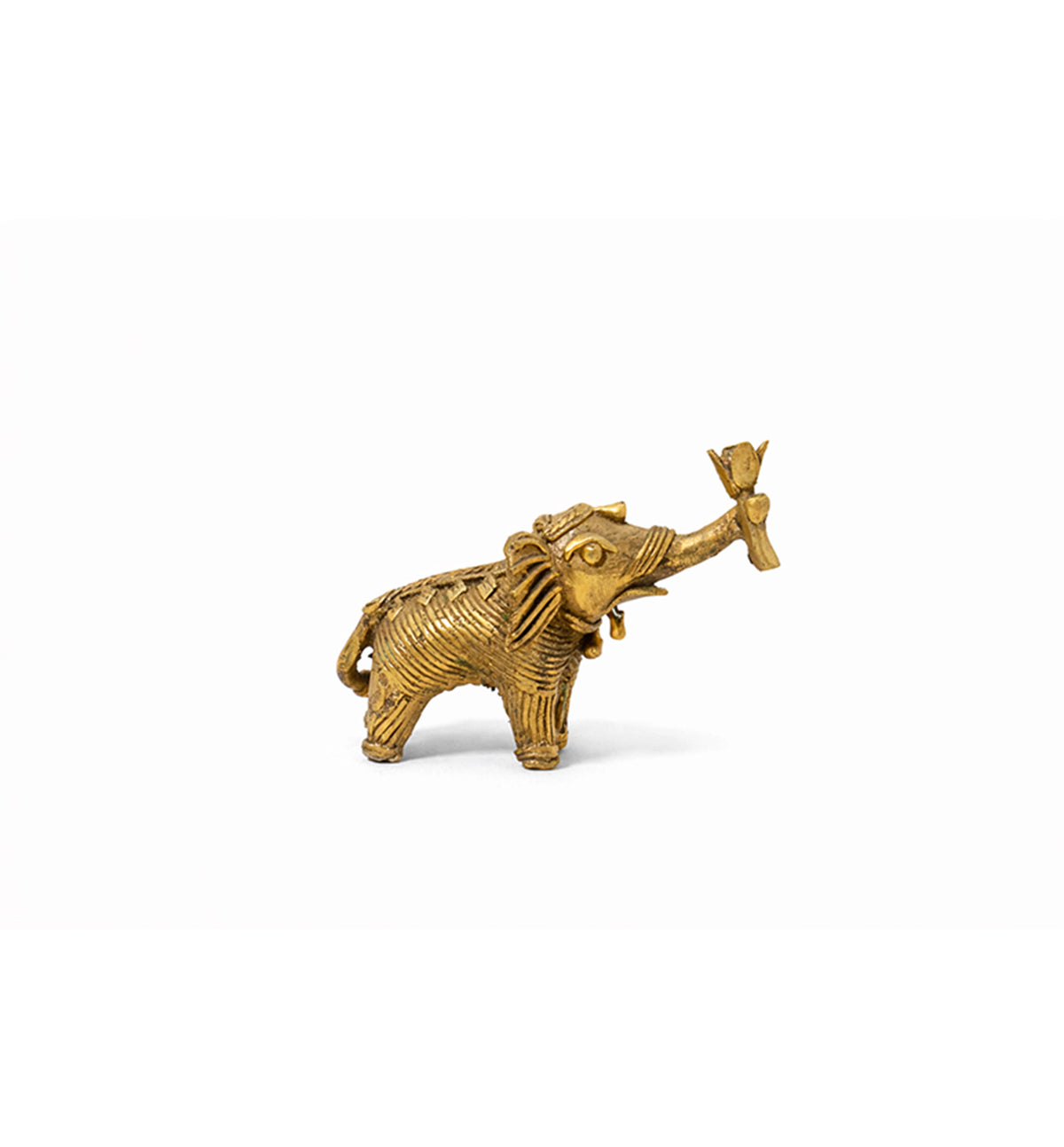 Handcrafted Brass Elephant with Lotus – Small (Decorative Tail) | Bhareva  Craft Showpiece