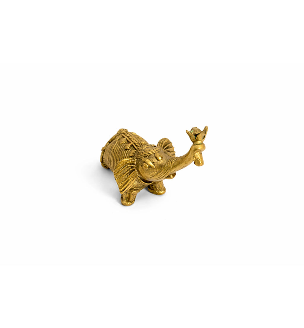 Handcrafted Brass Elephant with Lotus – Small (Decorative Tail) | Bhareva  Craft Showpiece