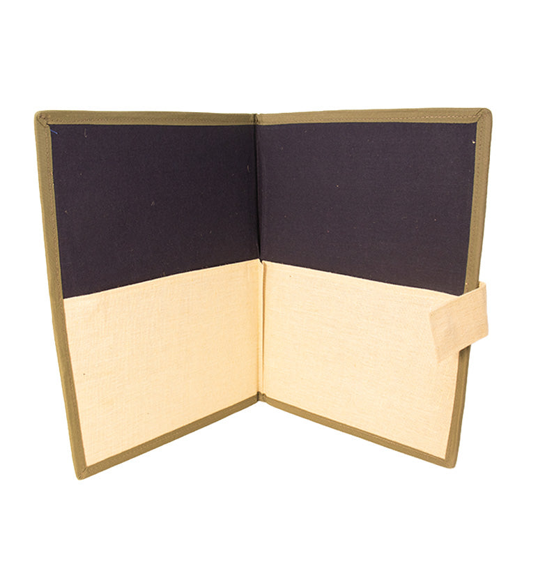 Handcrafted fabric file folder – Spiral Folk Motiif