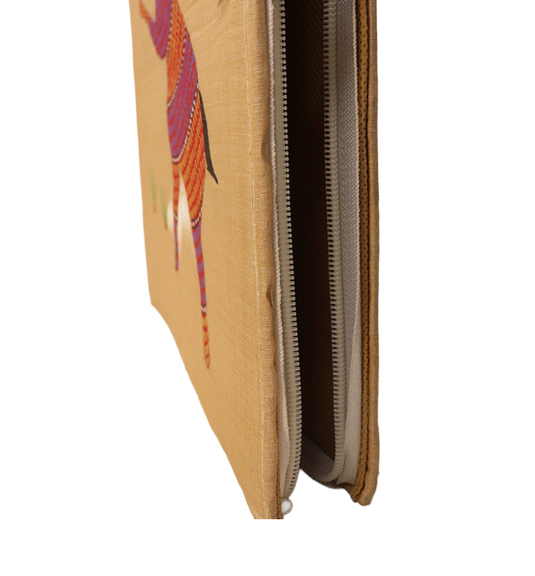 Handcrafted Gond Folk Art Fabric File Folder – Deer printed