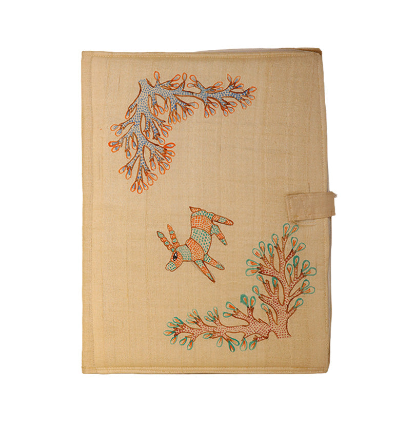 Handcrafted Gond Folk Art Fabric File Folder